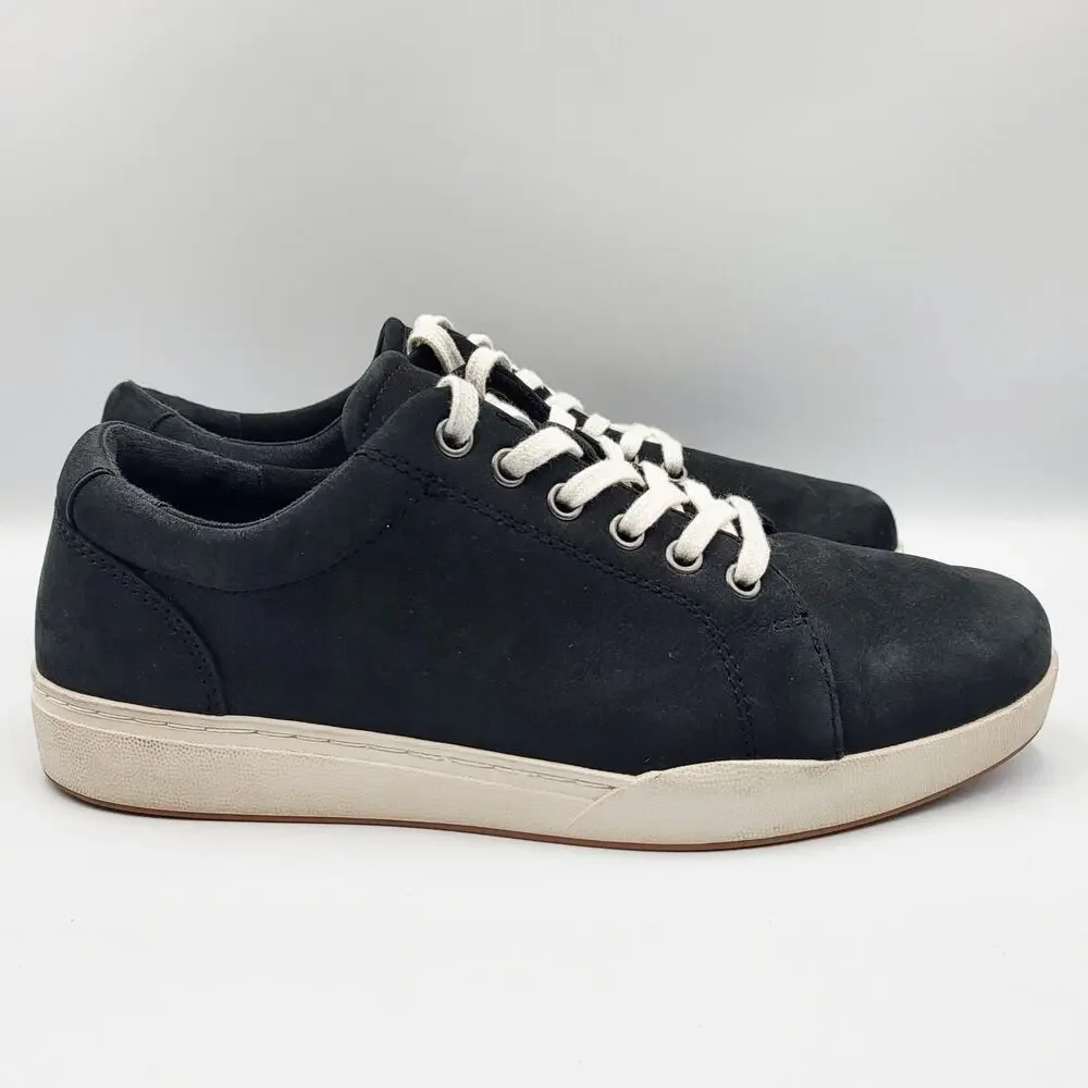 ABEO Addie Black Nubuck Leather Lace-Up Cushioned Casual Sneakers Women's 6.5